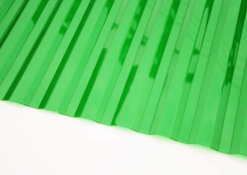 Профилированный поликарбонат 0,8 мм, волна 70/14мм, зеленый