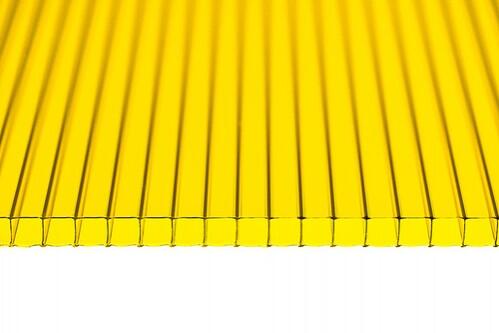Сотовый поликарбонат 4,0 мм желтый SUNNEX, 6000х2100/1200х2100, плотность 0.55 кг/м²