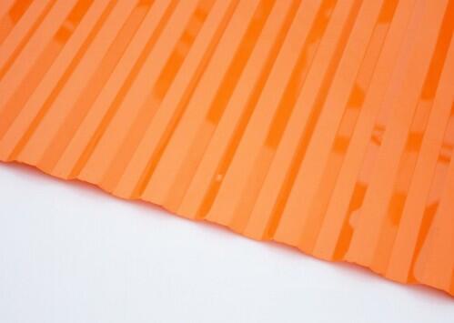 Профилированный поликарбонат 0,8 мм, волна 70/14мм, оранжевый