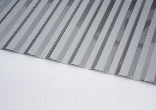 Профилированный поликарбонат 0,8 мм, волна 70/14мм, серебро