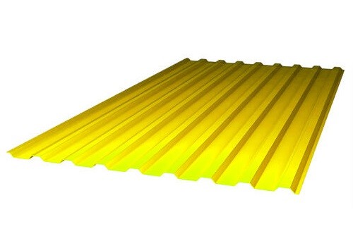 Профилированный поликарбонат МП-20 0,8 мм, волна 137,5/18мм, желтый