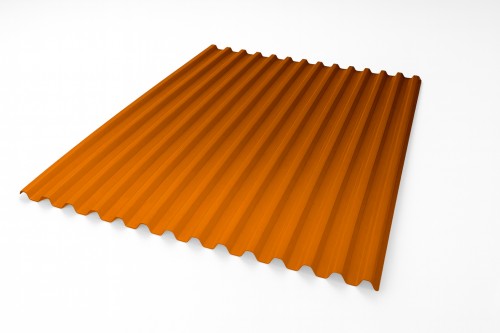 Профилированный поликарбонат 0,8 мм, волна 70/14мм, бронза, размер листа 1050х3000мм